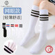 棉十三小腿襪夏季薄款網(wǎng)眼透氣精梳棉長(cháng)筒過(guò)膝學(xué)生女童襪子純色高筒6雙