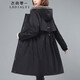 衣典零一 派克服棉服女中長款2021冬季女裝冬裝新款韓版寬松女士連帽棉衣棉襖冬天襖子加絨加厚外套大衣 黑色 XL