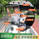馨顏電動車雨棚雨傘可折疊收納遮陽傘電瓶車防曬車棚踏板摩托車擋雨棚 灰色小貓【雙開窗+可調(diào)整支架】