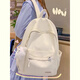 簡(jiǎn)巡書(shū)包女大學(xué)生高顏值ins簡(jiǎn)約雙肩包高中初中生韓版可愛(ài)出游小背包 白色+隨機掛飾