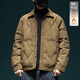JEEP SPIRIT白鴨絨輕薄羽絨服男寬松大碼2025冬季新款戶(hù)外防風(fēng)保暖襯衫領(lǐng)外套 焦糖色 L