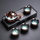 瓷牌茗茶具（cipaiming teaset） 茶具套裝小套功夫茶壺便攜一壺四杯家用會(huì)客泡茶器小茶臺(tái) 沙金西施一壺四杯+磁石干泡盤