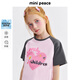 MiniPeace[涼感抑菌]太平鳥(niǎo)童裝女童甜酷短袖T恤兒童夏裝寶多巴胺 粉紅色 160 cm