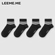 LEEME.ME粒米【抗菌】襪子女春夏季短襪抽條透氣休閑襪女士襪子 4黑 均碼