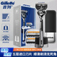 吉列引力盒鋒隱致順剃須刀男士手動(dòng)刮胡刀刀片式非電動(dòng)胡須刀 致順磁吸2刀頭刀架+磁吸刀架盒