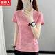 北州人短袖T恤女速干衣快干衣跑步登山服情侶透氣吸汗印花戶(hù)外速干衣t恤 磚紅 - 女款5188 XL