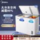 Midea美的210升/220L/271升雙溫家用商用囤貨臥式冰柜 大容量冷柜 BCD-210DKEM(E)升級內膽 210升