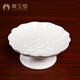 戴玉堂 陶瓷供盤(pán)高腳水果盤(pán)家用供奉佛像上供果盤(pán)貢盤(pán)佛堂佛具用品大全 H29-55A 蓮葉果盤(pán).玉白 16cm