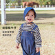幼歌（YOUGE） 春秋新款哈衣男女寶寶背帶褲嬰幼兒童裝外出純棉牛仔衣 藍(lán)色 73 cm