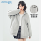 真維斯（JEANSWEST）連帽衛衣女2025秋冬季新款加絨開(kāi)衫外套時(shí)尚百搭潮流寬松情侶裝