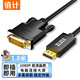 值計DP轉(zhuǎn)DVI轉(zhuǎn)換線 Displayport轉(zhuǎn)DVI公對公轉(zhuǎn)接頭 電腦主機接電視顯示器投影儀黑色 1.8米  ZL-DV018C