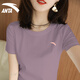 安踏（ANTA）短袖t恤女裝夏季輕薄透氣冰絲速干衣寬松大碼跑步健身休閑運動(dòng)服 -6綢灰紫 M 165