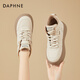 達芙妮（DAPHNE）板鞋女2025秋冬季新款加絨厚底休閑鞋女百搭運動(dòng)女輕便女鞋 米杏色加絨 39