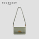 POURCHET鱷魚(yú)紋風(fēng)琴包斜跨小女包歐美風(fēng)時(shí)尚單肩包包送女友 灰綠