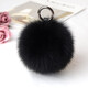 進(jìn)口狐貍毛球球包掛件韓國可愛(ài)高檔皮草女士毛絨球汽車(chē)鑰匙扣掛飾 黑色