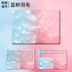 本本貼14.6英寸榮耀MagicBook Pro 14 2025款貼紙FMB-P電腦外殼膜全套機身卡通可愛(ài)創(chuàng  )意定制保護膜 圖案編號【藍粉羽毛】 ACD面+高清屏幕膜+鍵盤(pán)膜