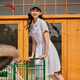 安踏正肩校園網(wǎng)球風(fēng)連衣裙女2024新款休閑修身顯瘦長裙POLO領(lǐng)裙