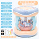 金學(xué)童嬰兒玩具0-1歲寶寶手拍鼓女孩6-8個(gè)月幼兒新生滿(mǎn)月周歲禮物拍拍鼓 馬卡藍旋轉木馬藍牙充電款音樂(lè )鼓