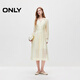ONLY秋季氣質(zhì)優(yōu)雅套裝V領(lǐng)蕾絲中長(cháng)款連衣裙女|124307047 A01 白鷺色 M (165) 84A