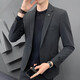 春秋季休閑小西裝外套男士西服套裝韓版修身痞帥氣潮流正裝上衣單件 布知凡幾 深灰色上衣 XL