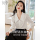 初申 春秋長(cháng)袖襯衫女法式氣質(zhì)大翻領(lǐng)通勤袖襯衣上衣S141C2990 白色 L 