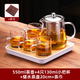 天喜（TIANXI）玻璃泡茶壺茶水分離耐高溫加厚茶具家用水壺單壺喝水茶壺 【三角壺+4杯+茶盤(pán)+茶巾】 550ml