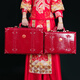 結婚禮金箱陪嫁箱手提密碼箱結婚用女方紅色皮箱子新娘彩禮盒10-30萬(wàn)元訂婚禮金盒提親禮盒現金聘禮復古 26吋 【裝150-200萬(wàn)】 酒紅色