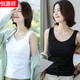 恒源祥吊帶背心女無(wú)袖內搭保暖內襯純棉運動(dòng)女士可外穿短款西裝小打底衫 白色+黑色 XL (170)【體重110-120斤】