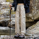 JEEP SPIRIT吉普工裝褲女春秋季2024新款防風(fēng)防水登山褲運動休閑沖鋒褲長褲子 淺灰 XL