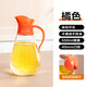 樂(lè )扣樂(lè )扣（LOCK&LOCK） 無(wú)鉛玻璃油壺防漏油瓶調味醬油米醋瓶廚房家用大容量自動(dòng)開(kāi)合 橘色【單個(gè)裝】 倒油壺 550ml 550ml