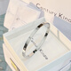 CENTURY& KINDLE輕奢品牌情侶手鐲一對(duì)刻字玫瑰金LOVE滿(mǎn)天星手鐲女開(kāi)口手環(huán)送女友 【白金色】窄版手鐲小號(hào)