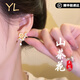 COISEE.YL山茶花耳釘女純銀耳環(huán)2024新款高級感銀飾耳墜耳飾生日禮物 山茶花耳釘
