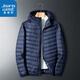 真維斯（Jeanswest）輕薄羽絨服男冬季男士保暖外套連帽羽絨襖子短款休閑服 A210-160507深藍(lán)色 3XL