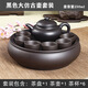 景德鎮（jdz）紫砂功夫茶具套裝家用現代簡(jiǎn)約整套潮汕茶具小套圓形茶盤(pán)茶壺茶杯 黑色大仿古壺套裝 8件