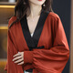 HIPPATIA緞面中國風(fēng)短款外套女2025春夏新款披肩真盤(pán)扣絲滑開(kāi)衫空調衫 焦糖 M