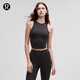 lululemon丨Softy Suedey女士絨面圓領(lǐng)短款運動(dòng)背心速干 LW1EWXS 黑/黑 S /6