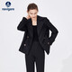 納維凱爾意大利小帆船女士短款風(fēng)衣雙排扣經(jīng)典外套2331503501 暗夜黑 L 
