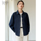 初申春秋牛仔襯衫女復古時(shí)尚百搭疊穿寬松長(cháng)袖襯衣外套S51S021