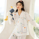 家の時光（Ht-home）夏季薄款月子服孕婦睡衣產(chǎn)婦哺乳衣產(chǎn)后喂奶衣產(chǎn)婦待產(chǎn)家居服套裝 【雙層紗布 親膚柔軟】小藍(lán)鴨 XL碼 推薦145-160斤