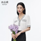 水云間小香風(fēng)v領(lǐng)短袖針織衫女裝夏季新款2025時(shí)尚百搭通勤t恤上衣 本白 L