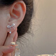 ?，旊p層蝴蝶結(jié)銀耳釘小眾時尚氣質(zhì)耳環(huán)女士生日禮物送女朋友 雙層蝴蝶結(jié)銀耳釘（證書）