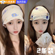 明月歸月子發(fā)帶頭巾夏季薄款純棉月子帽子夏天孕婦發(fā)帶頭巾產(chǎn)婦護(hù)額頭帶 藍(lán)小象+字母熊【兩條裝】