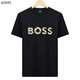 BOSS短袖T恤男夏季新款潮牌boss經(jīng)典圖案印花時(shí)尚潮流百搭男女款純|棉 黑色 XL