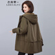 衣典零一（LEDIALYI）加絨加厚派克棉服女中長(cháng)款2025冬季女裝新款中年寬松棉衣棉襖外套 咖色 2XL （建議145-160斤）
