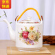 傳世瓷 景德鎮(zhèn)陶瓷茶壺大容量飯店涼水壺特大號冷水壺青花提梁泡茶壺水壺陶瓷壺涼水壺特大泡茶壺 含苞欲放2.8