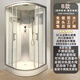 OLAD可上門(mén)安裝一體式弧形淋浴房獨立洗澡間玻璃衛浴整體淋浴房封閉式 輕奢舒適B款100*100*210 砂銀邊框