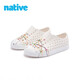 Native潑墨兒童洞洞鞋Jefferson沙灘鞋涼鞋防滑防臭安全沙灘拖鞋男女童 米白|潑墨 32 (童鞋款205mm)