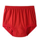 媽媽純棉內褲中老年高腰大碼三角內褲女奶奶老人短褲寬松全棉褲頭 大紅純色 1條 3XL /115碼 （建議155-170斤）