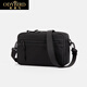 歐迪鳥(niǎo)（ODYBIRD）考杜拉彈道尼龍單肩包男大容量雙層郵差包休閑帆布斜挎包手包 黑色 23*9*15.5cm