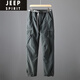 JEEP SPIRIT德國戶外防風(fēng)防水褲子男寬松直筒加絨加厚軟殼褲登山?jīng)_鋒褲男 深灰加絨冬 當(dāng)天發(fā)貨 加絨 2XL (155-170斤)